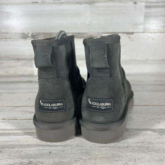 Koolaburra by Ugg Womens Classic Short Mini Slip On Boots Charcoal Size 7 - Picture 3 of 9